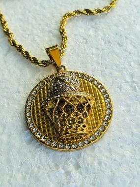Gold Basketball Hoop Pendant Necklace - Women Jewelry